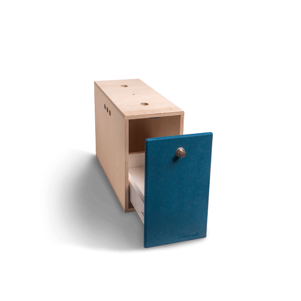 Half box with sliding drawer