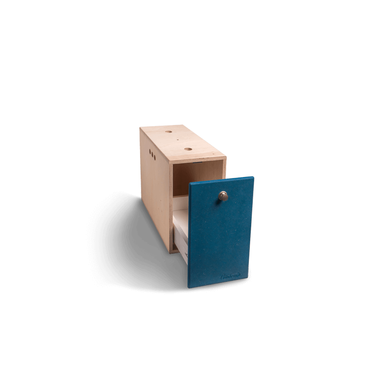 Half box with sliding drawer