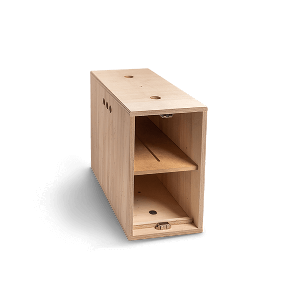 Shelf in small box opening small side