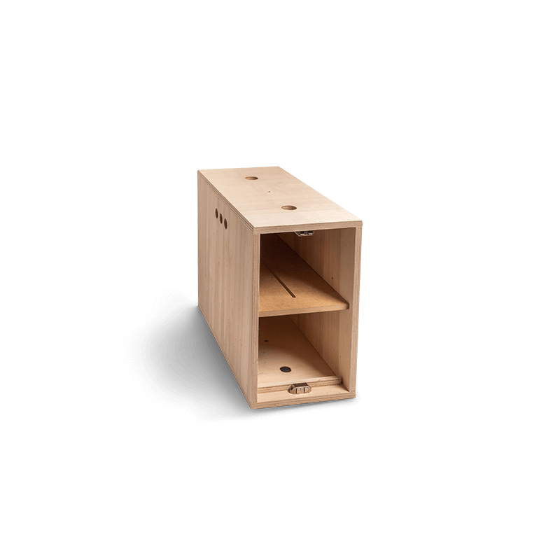 Shelf in small box opening small side