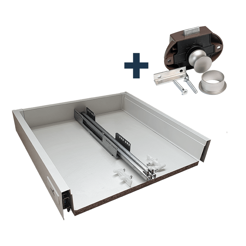 Cassetto + guide + pulsante