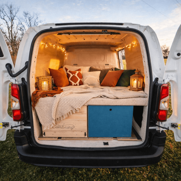 small van conversion with modular bed